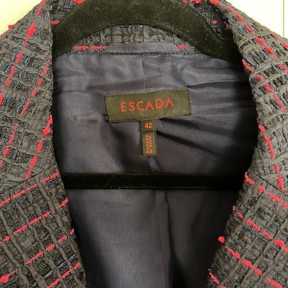 ESCADA LADIES BLUE PINK TWEED JACKET-42-EUC - Picture 2 of 12